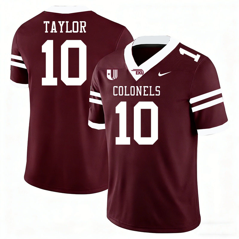 Eastern Kentucky Colonels #10 Derek Taylor College Football Jerseys,Uniforms Stitched-Maroon Eastern Kentucky Colonels #10 Derek Taylor College Football Jerseys,Uniforms Stitched-Maroon